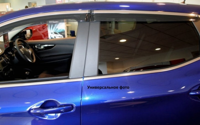 Volkswagen Jetta (11–/14–) Дефлекторы боковых окон с нерж. молдингом, OEM стиль