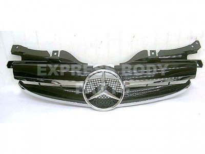 Mercedes SLK R170 (98-04) решетка радиатора 2 ламели, дизайн AMG, черная